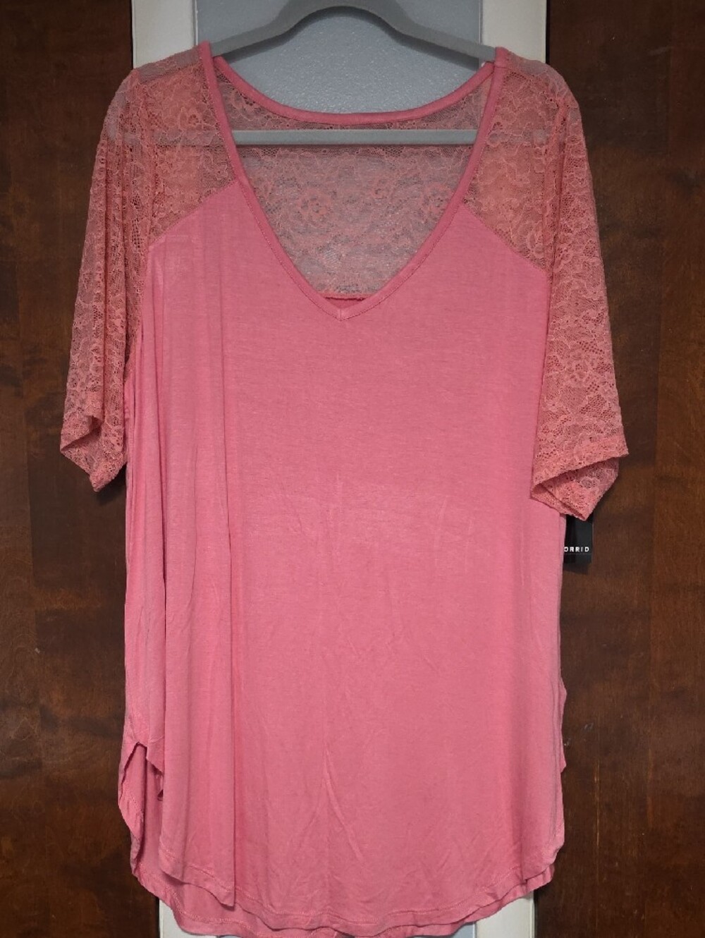 NWT Size 3 Torrid Lace Tunic in Mauve Pink